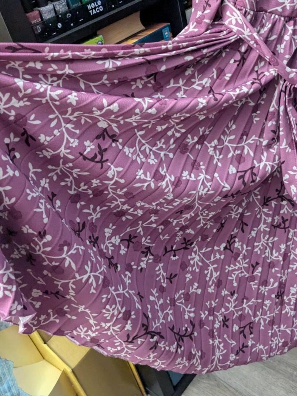 Lark + Grey Purple Floral Long Sleeve Dress Size XL - Picture 3 of 8